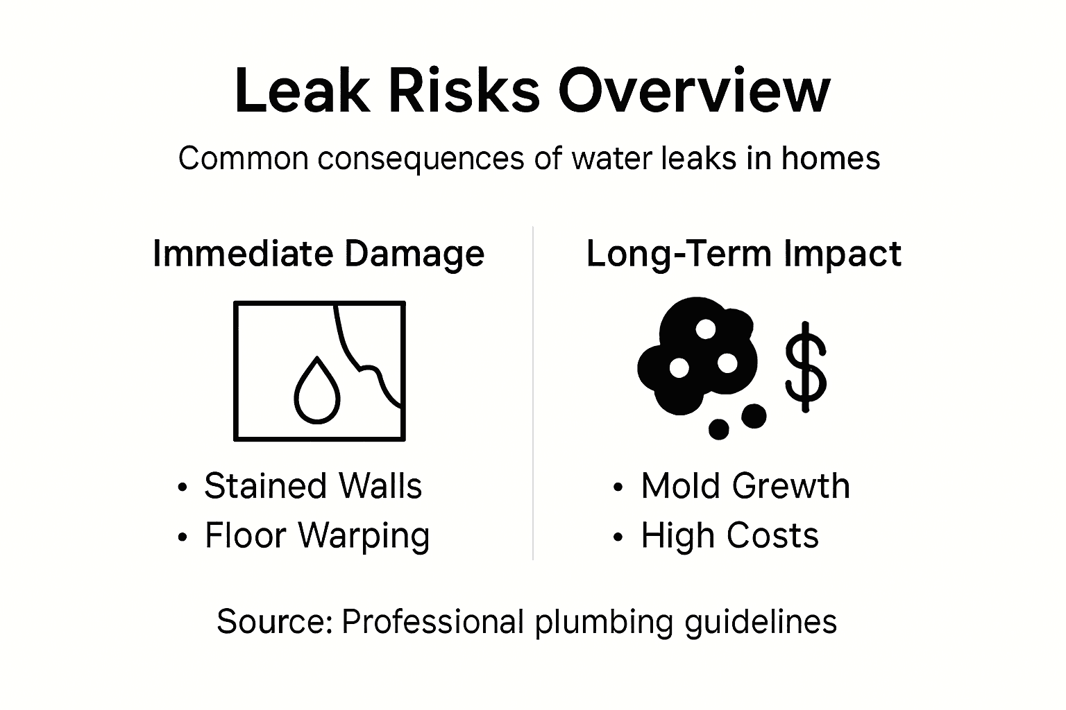 Infographic showing common leak risks