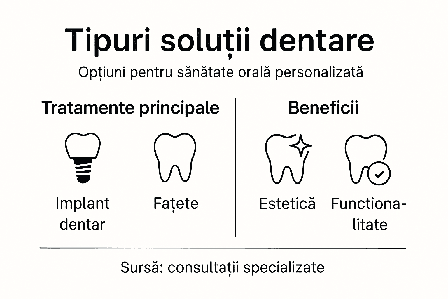 Infografic: cele mai întâlnite opțiuni pentru sănătatea dinților și avantajele fiecăreia