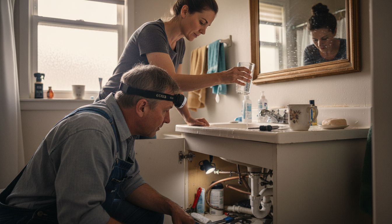 Homeowner and plumber ensure clean safe water