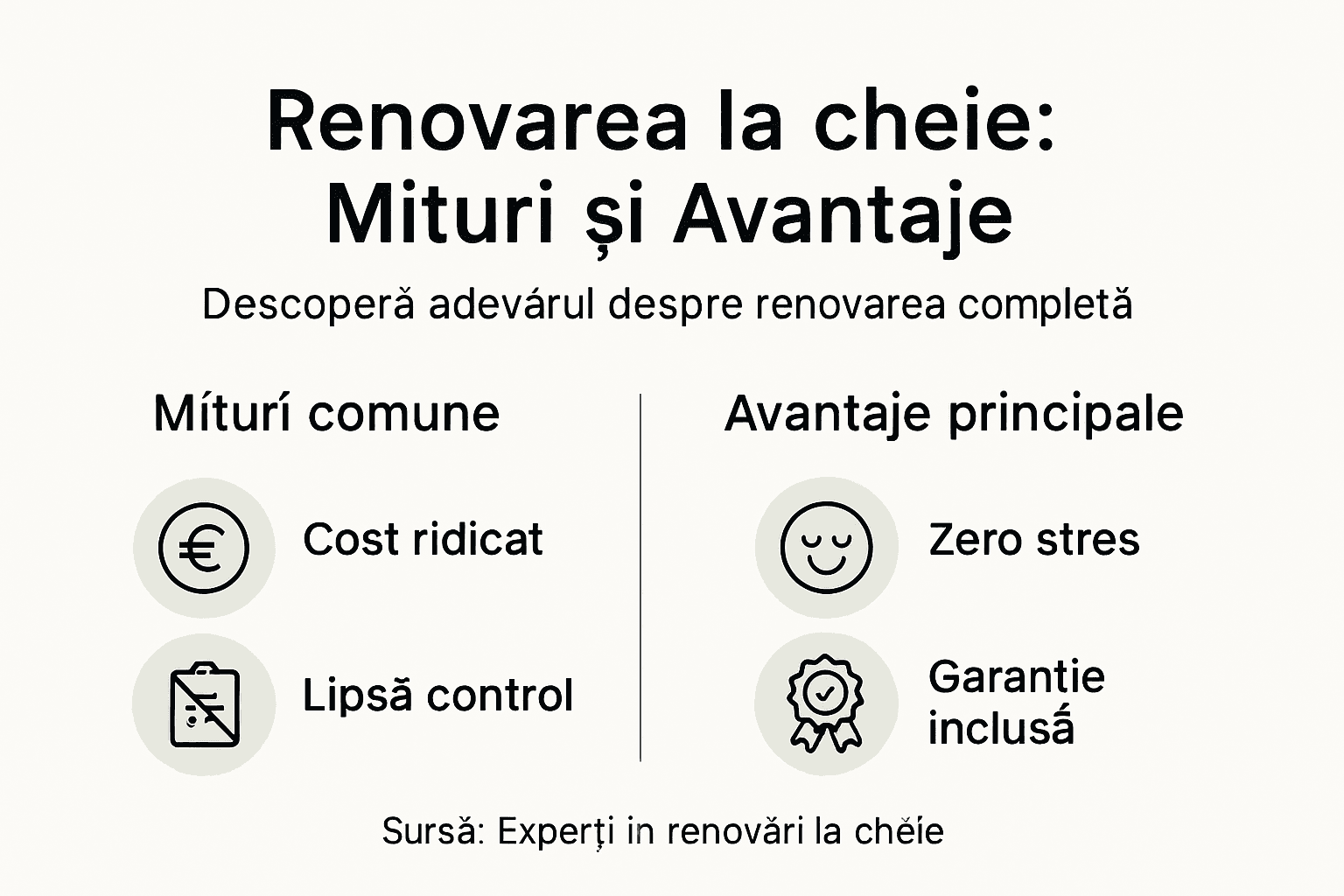 Infografic: cele mai întâlnite mituri și beneficiile unei renovări la cheie