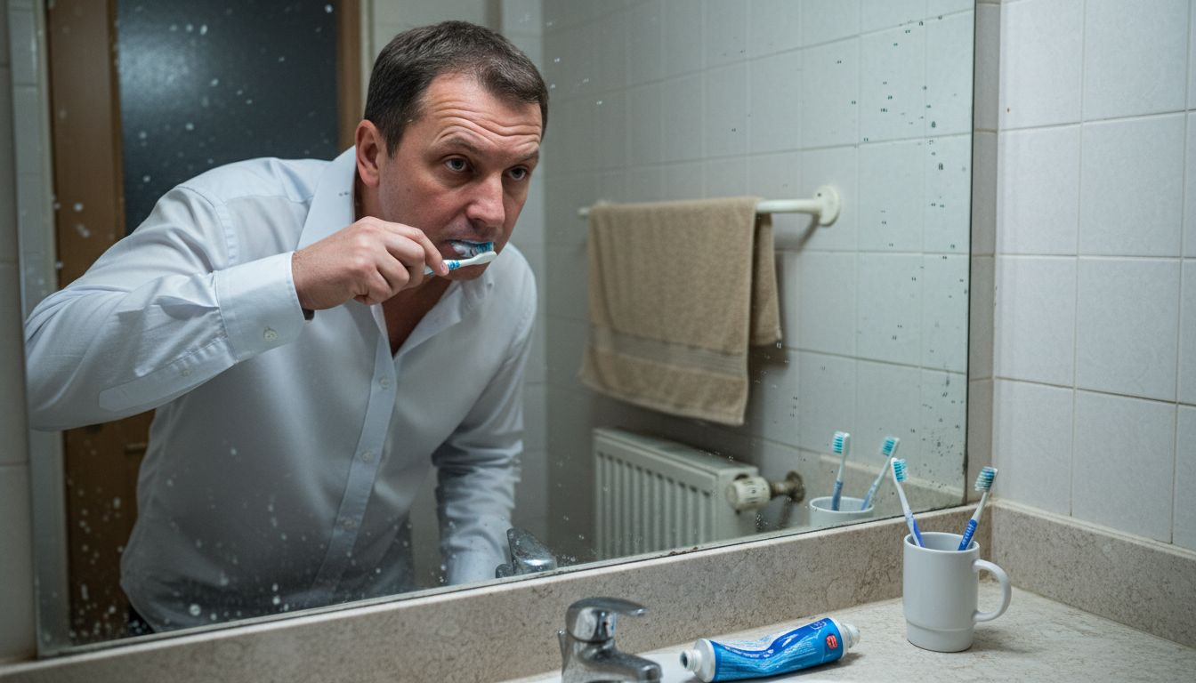 Bărbat care se pregătește pentru o procedură de albire a dinților