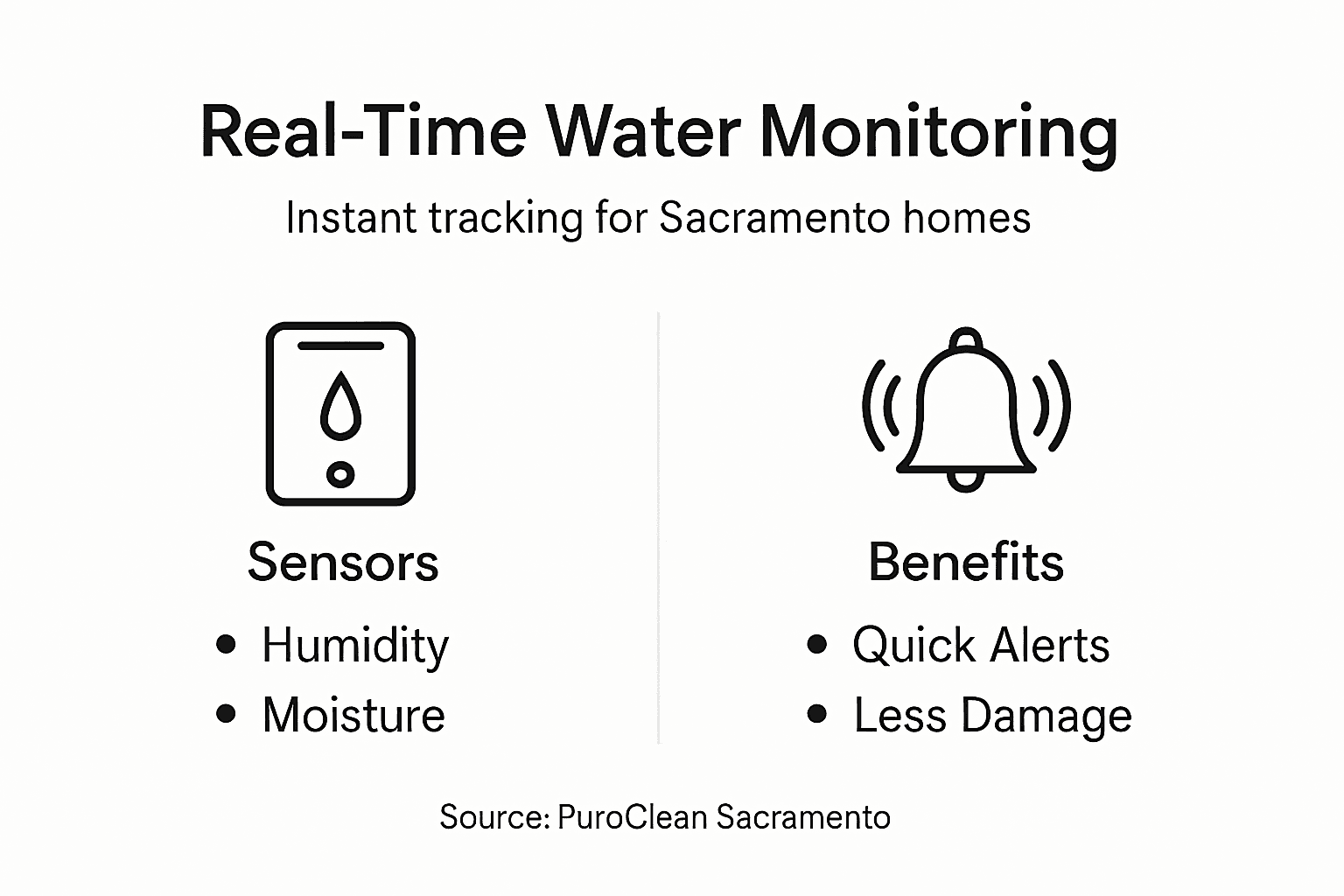 Infographic showing real-time water damage tools