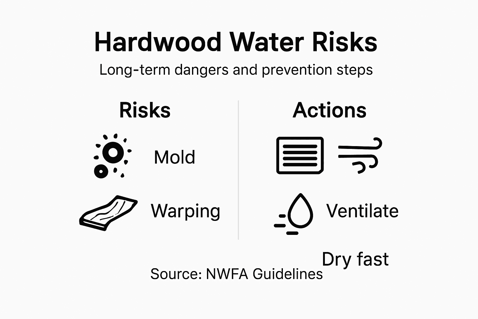 Infographic showing hardwood water risks and actions
