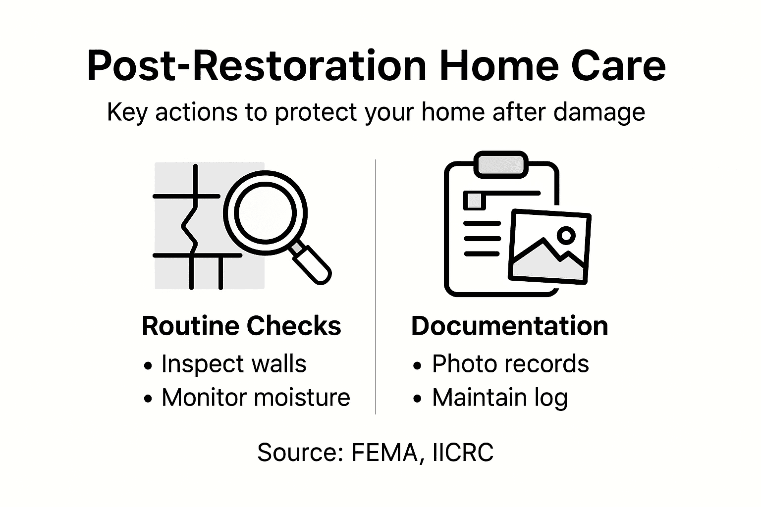 Infographic summarizing post-restoration care plan