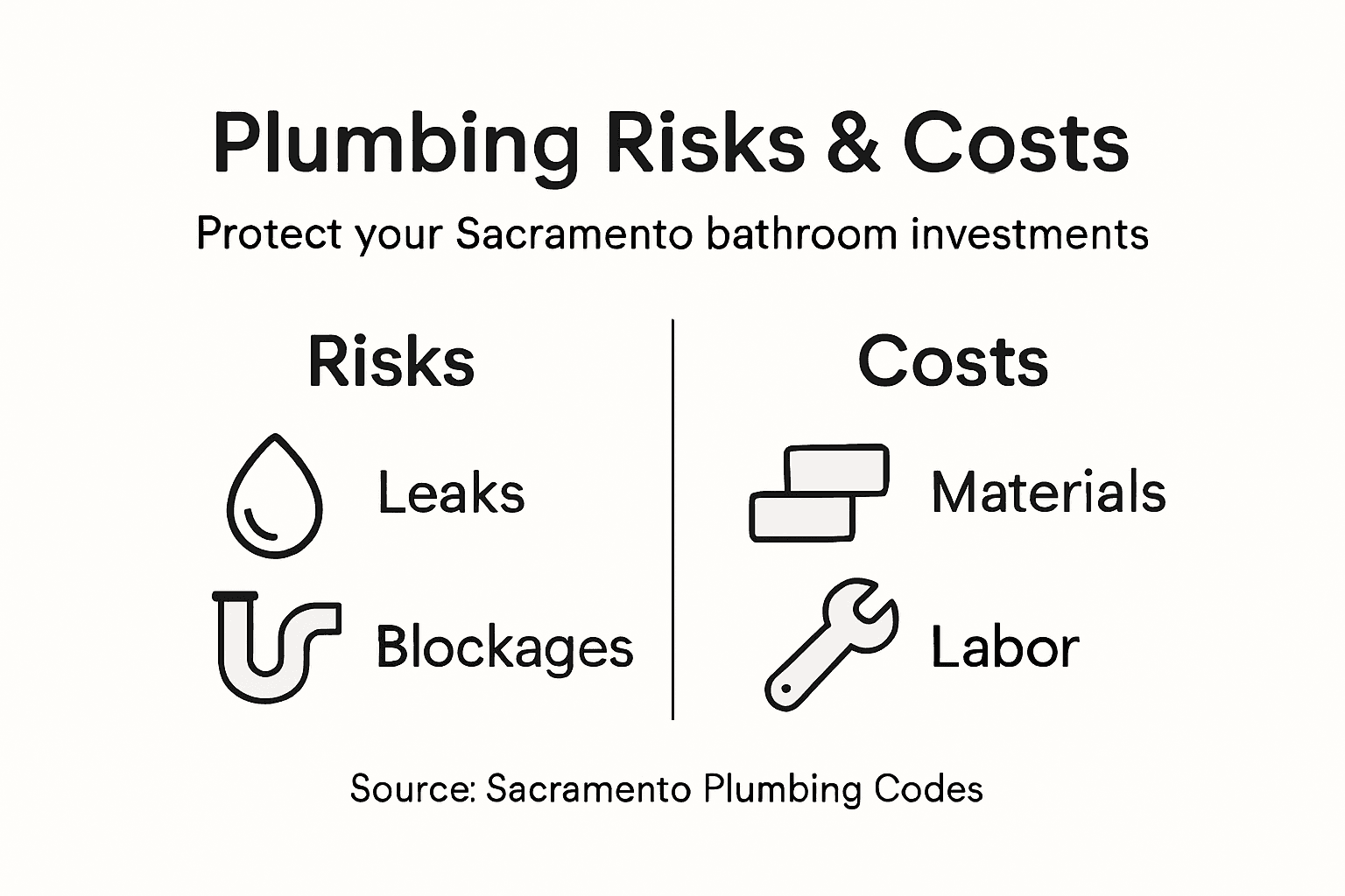 Infographic showing plumbing risks and costs comparison