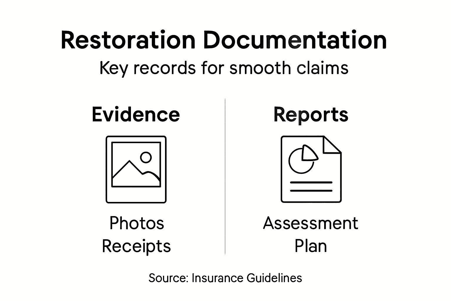 Infographic showing restoration documentation essentials
