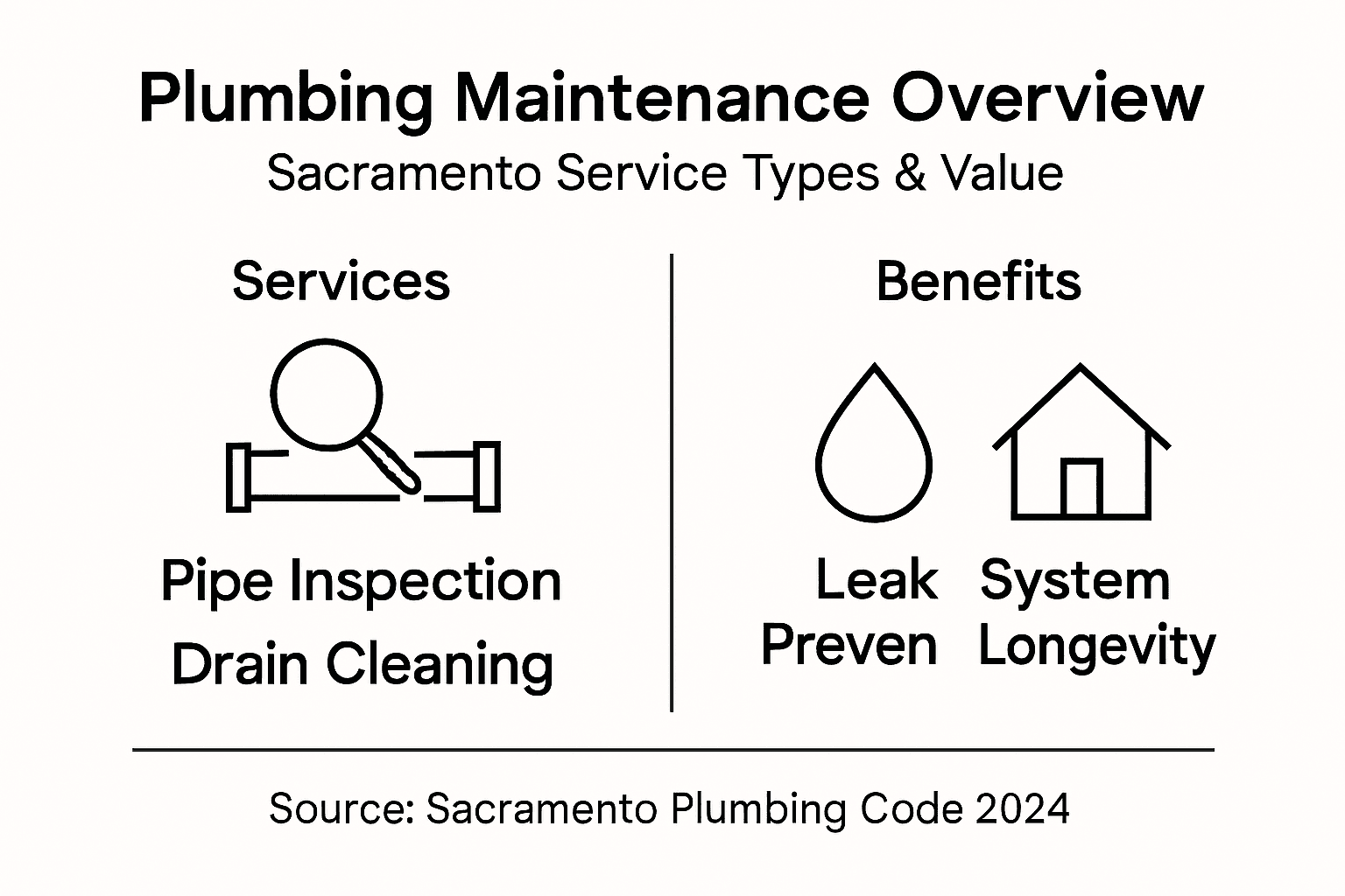 Infographic comparing plumbing services and benefits