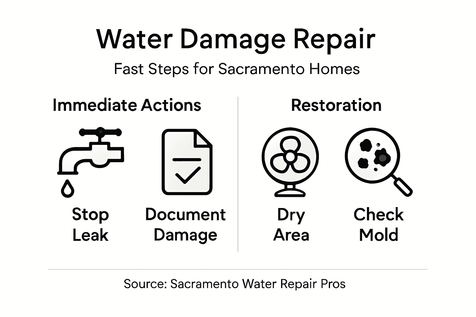 Infographic of emergency water damage process