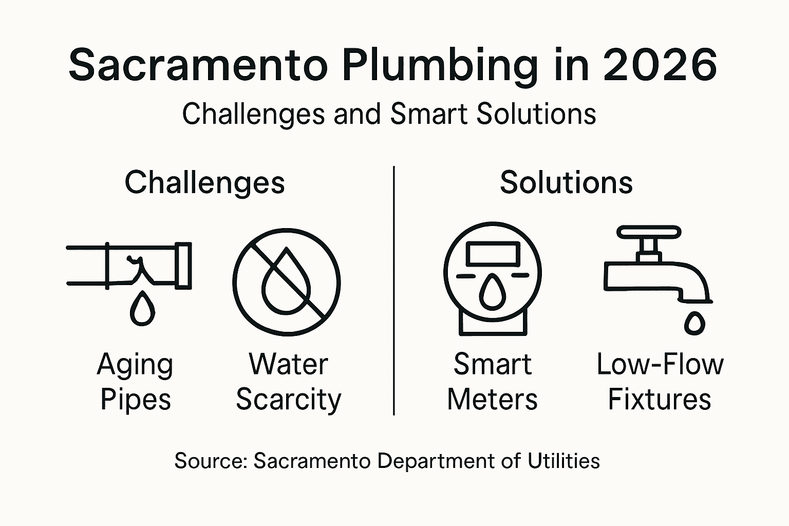 Infographic showing 2026 plumbing challenges and solutions