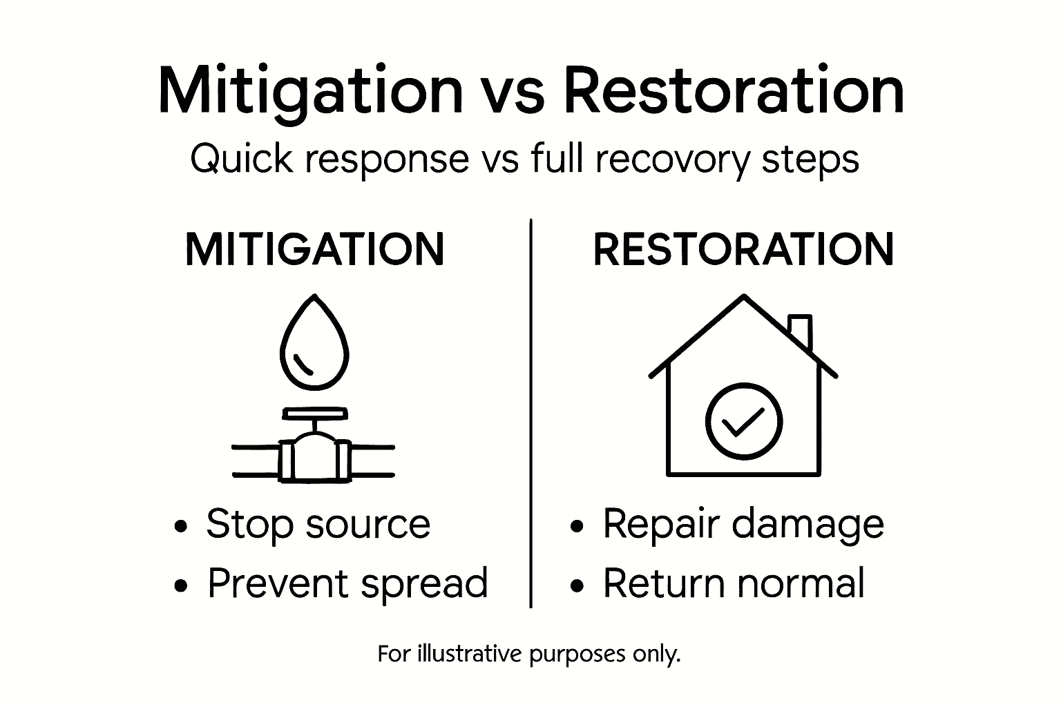 Infographic compares mitigation and restoration steps