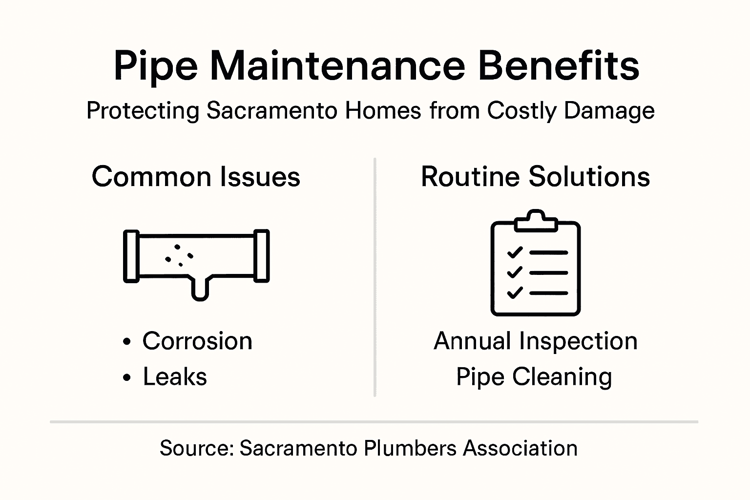 Infographic about pipe maintenance benefits