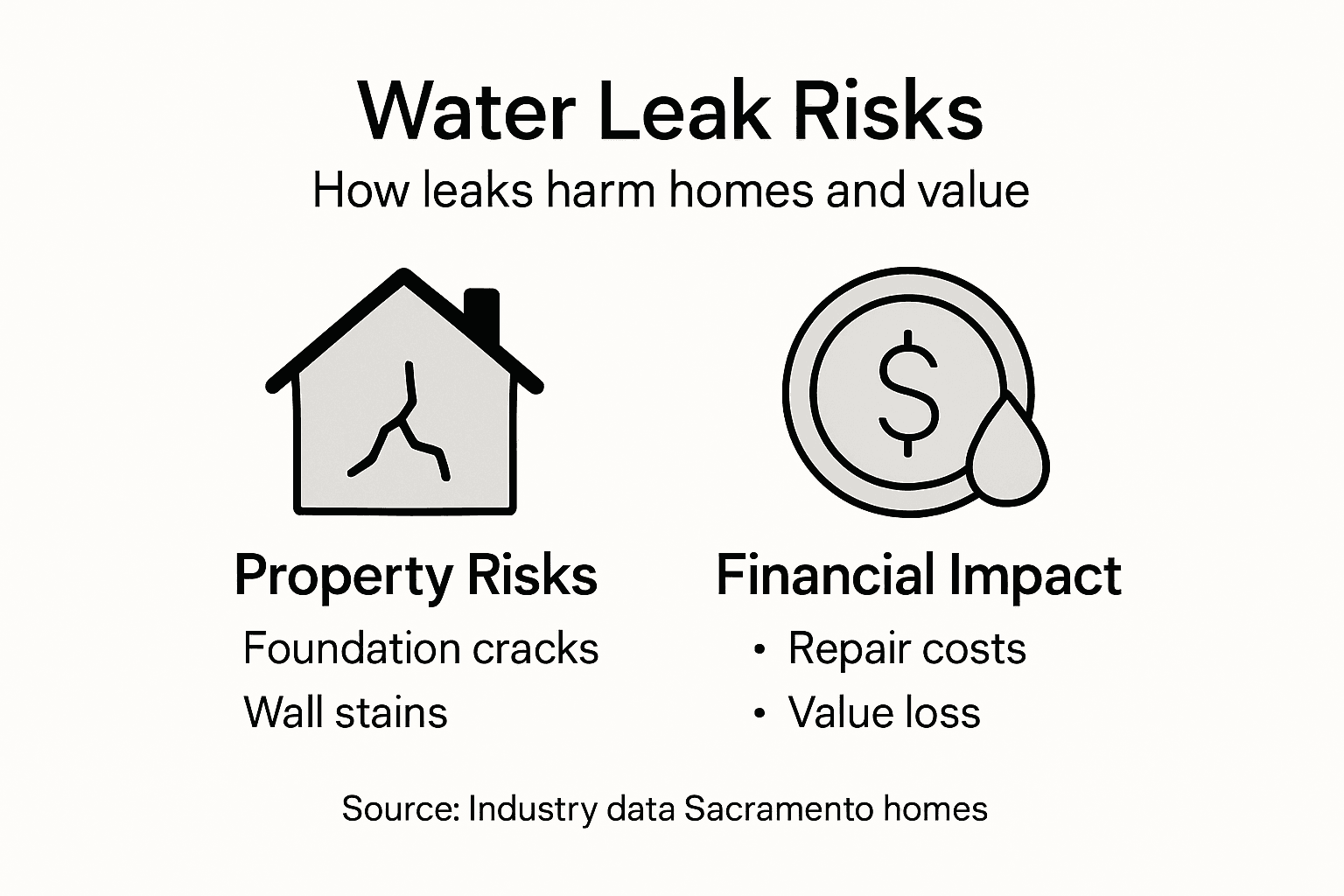 Infographic showing risks and costs of leaks