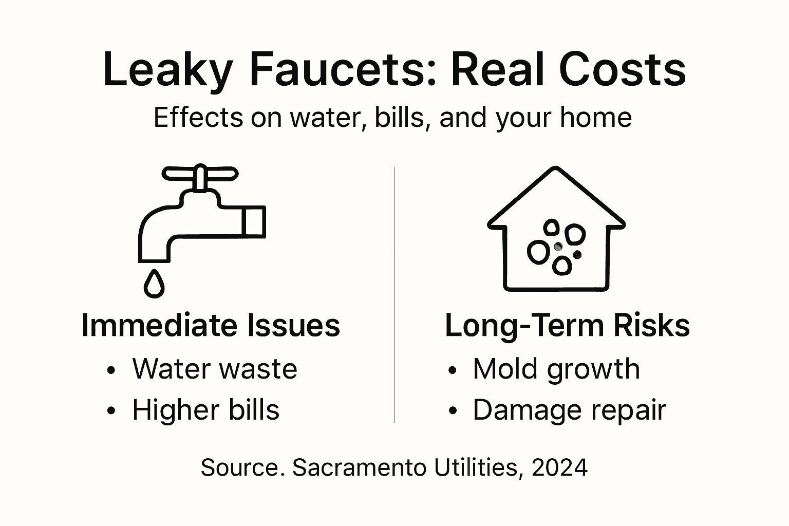 Infographic showing leaky faucet costs and risks