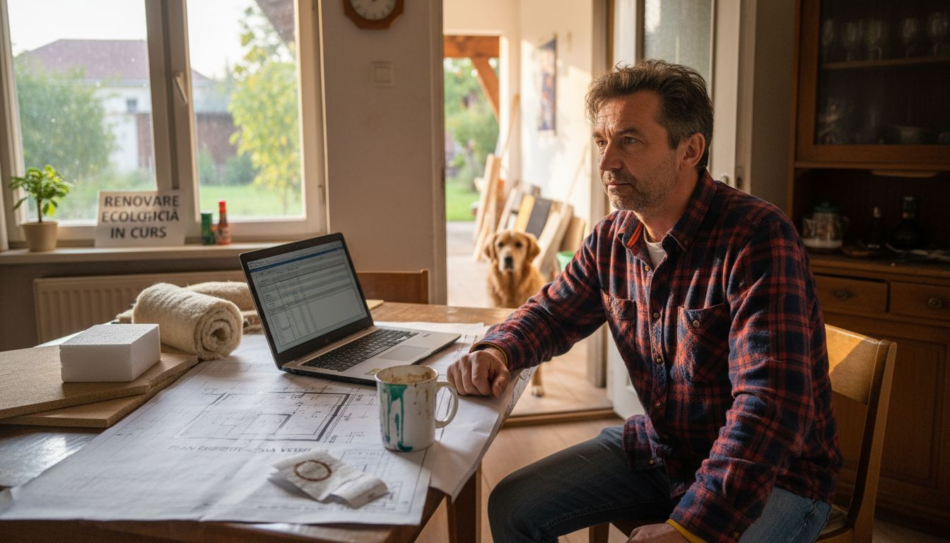 Arhitectul analizează proiectele de renovare a unei locuințe ecologice