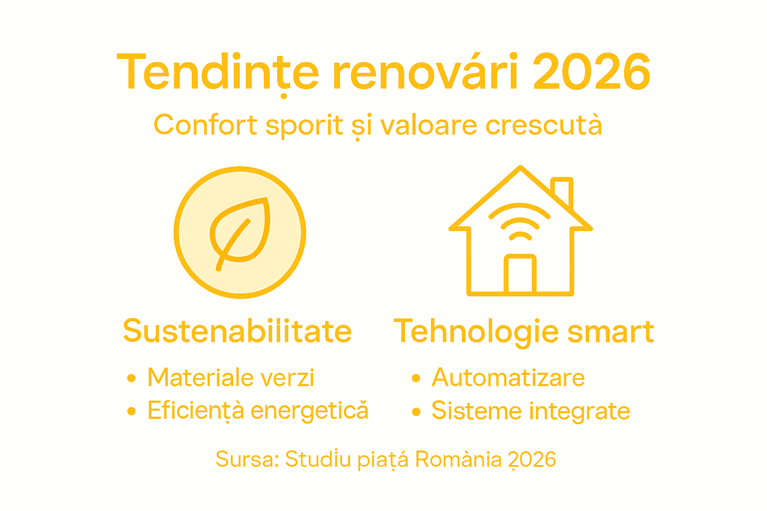Infografic: Ce se poartă în renovări și tehnologii în România în 2026