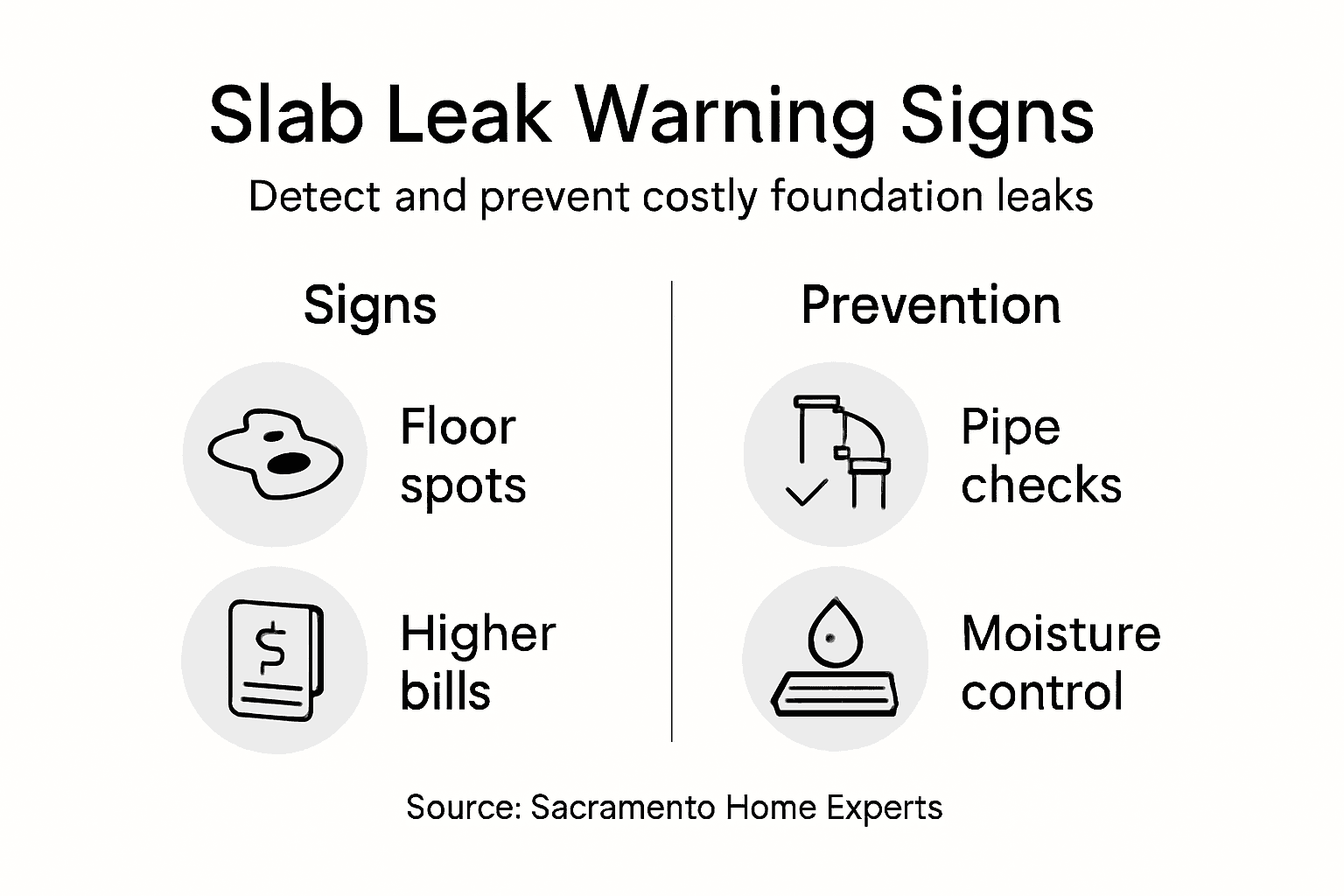 Infographic slab leak signs and prevention