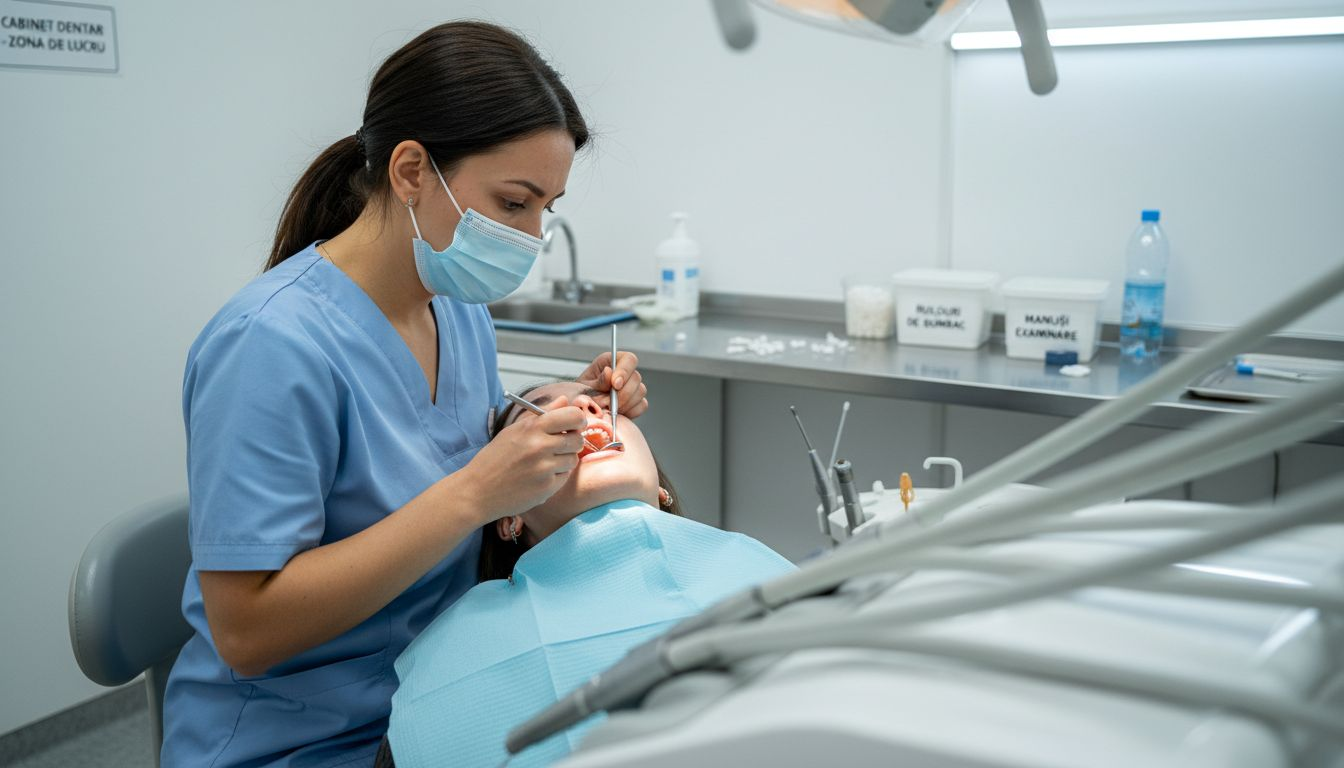 Igienistul se ocupă de pregătirea cavității orale înainte de inserarea implantului dentar.