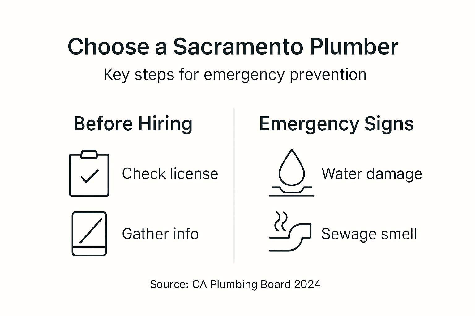 Infographic choosing Sacramento plumber step overview
