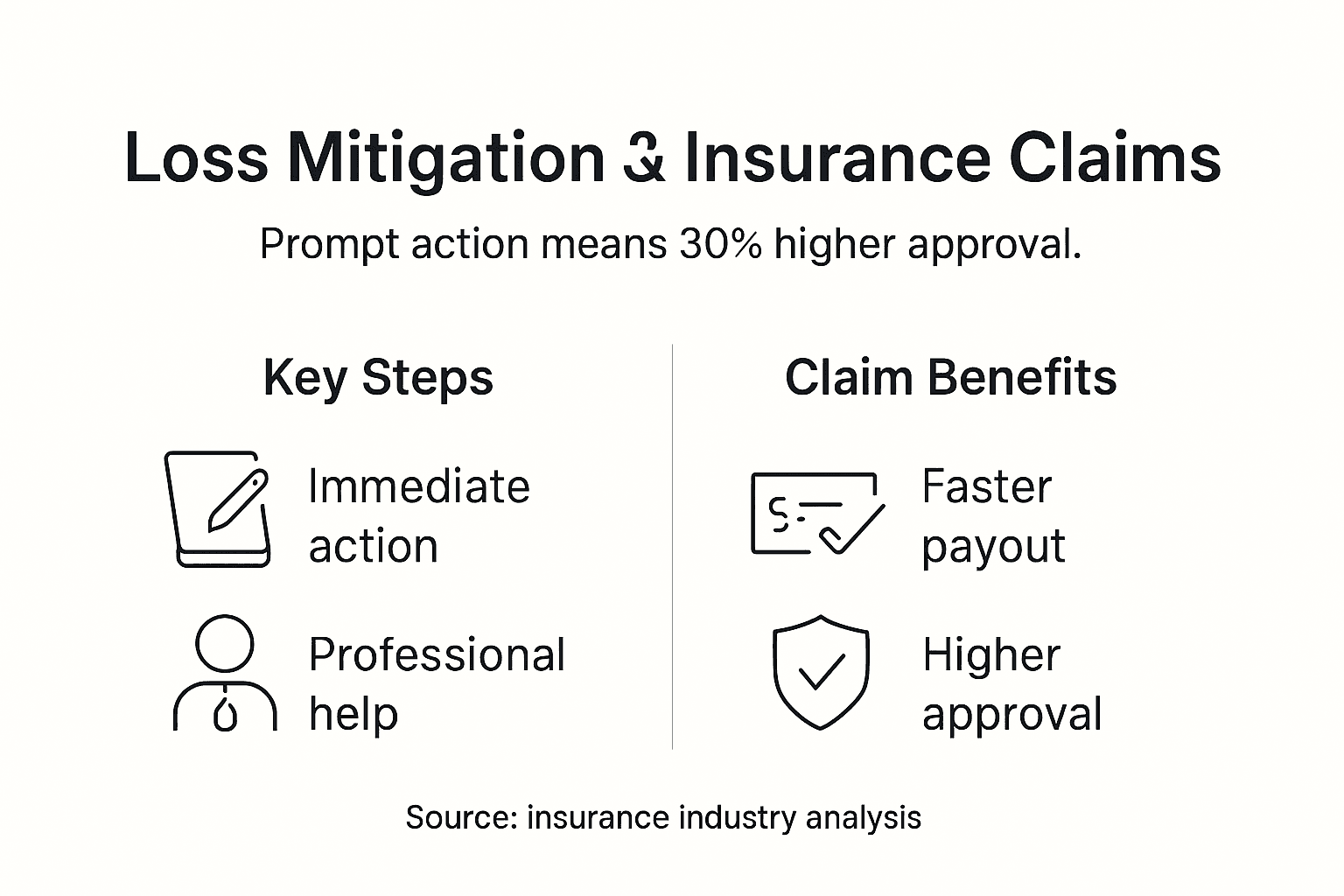 Infographic showing loss mitigation and claim benefits