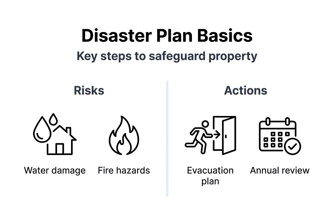 Infographic summarizing disaster planning essentials