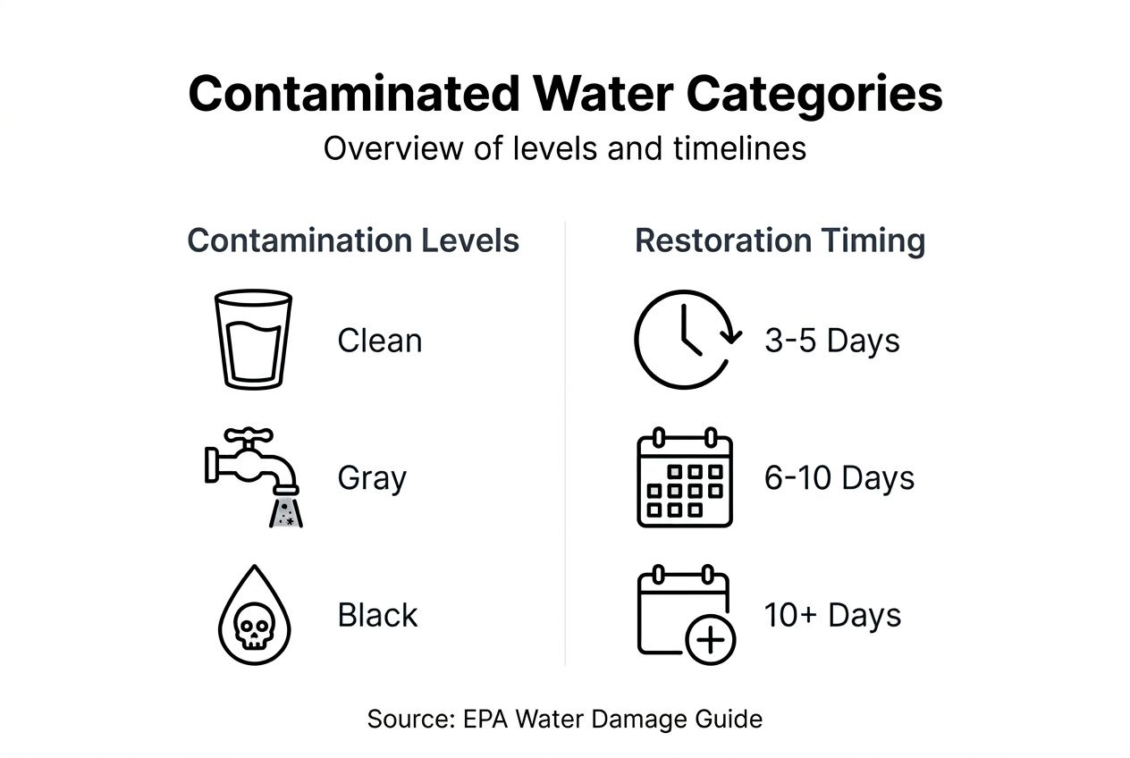 Infographic water contamination levels and timelines