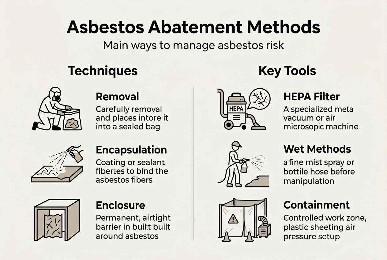 Infographic showing main asbestos abatement methods