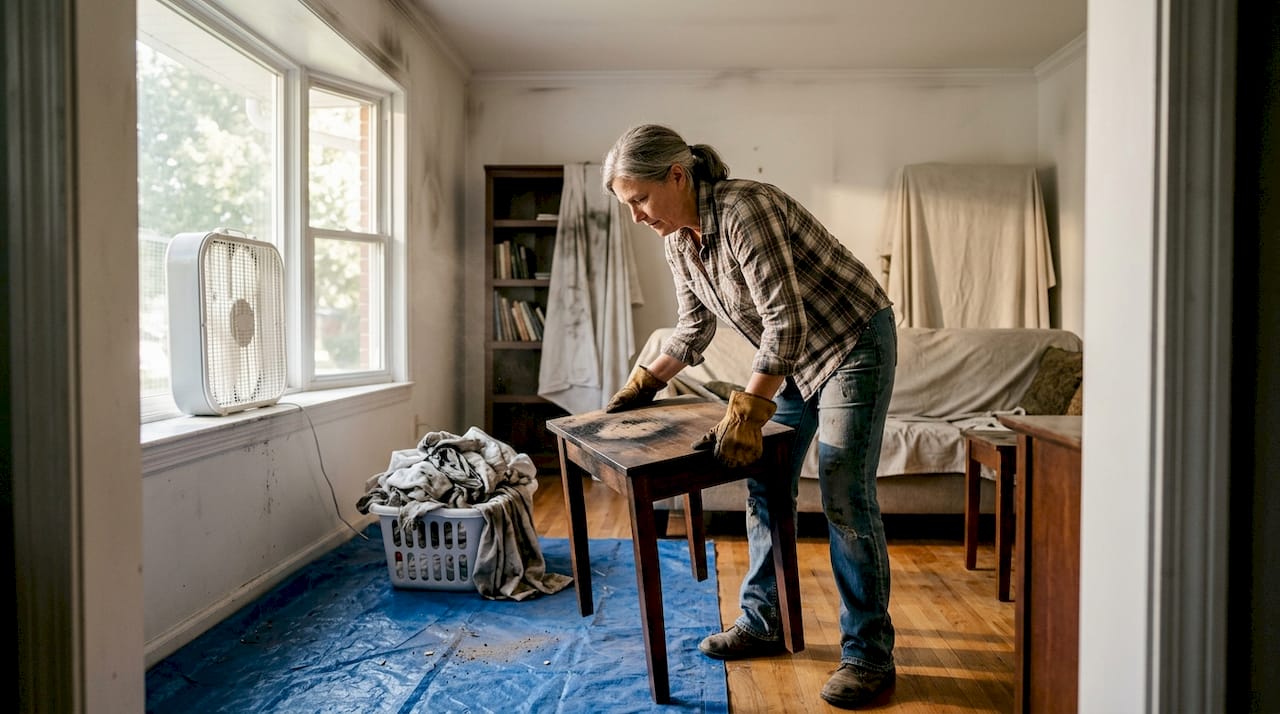 Effective smoke odor removal process after fire damage