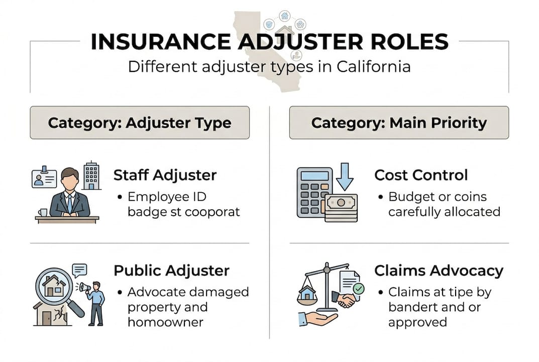 Infographic showing adjuster roles and priorities