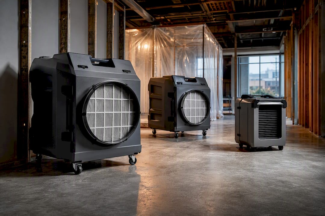 Commercial air scrubber and dehumidifier