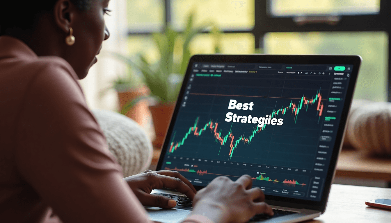 Woman analyzing charts at home trading desk