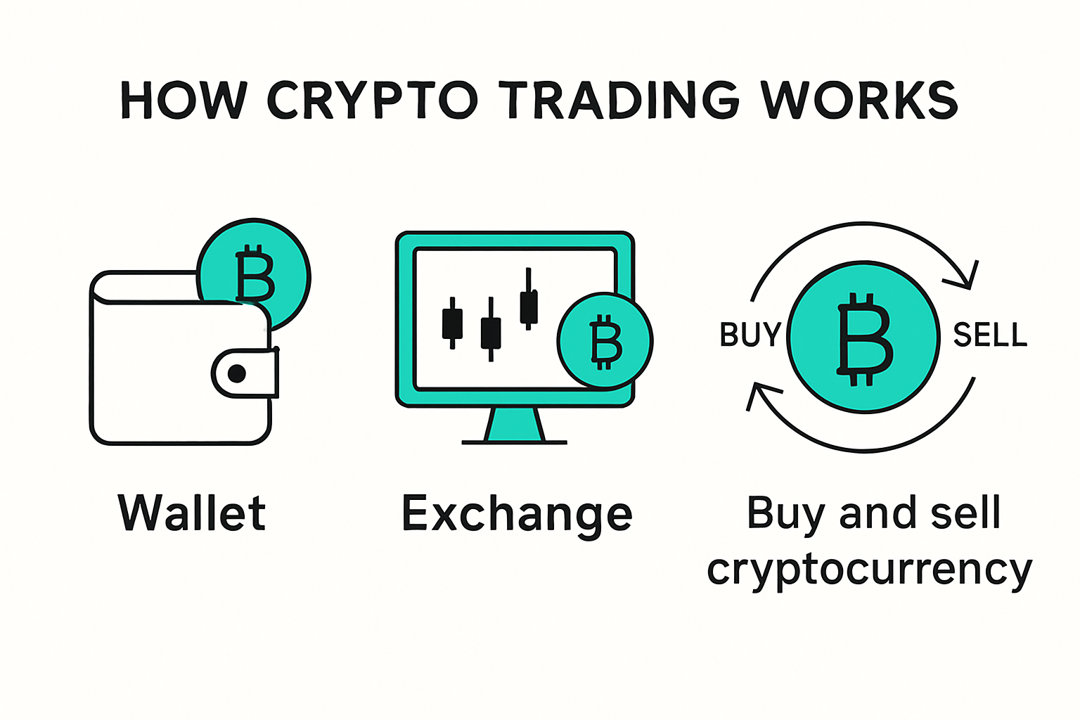 How crypto trading works for beginners infographic