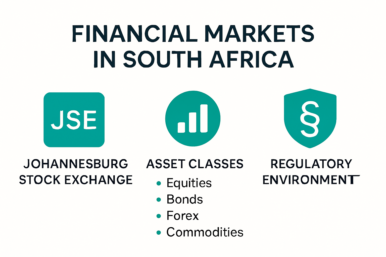 Infographic showing financial markets structure in South Africa