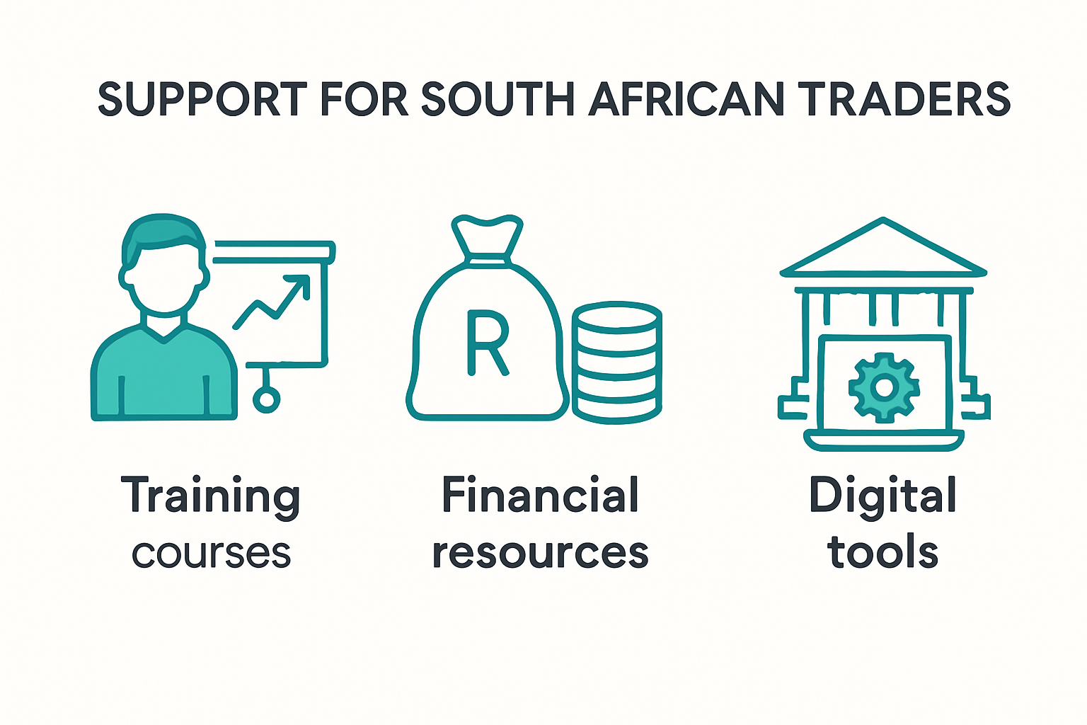Infographic showing support types for South African traders
