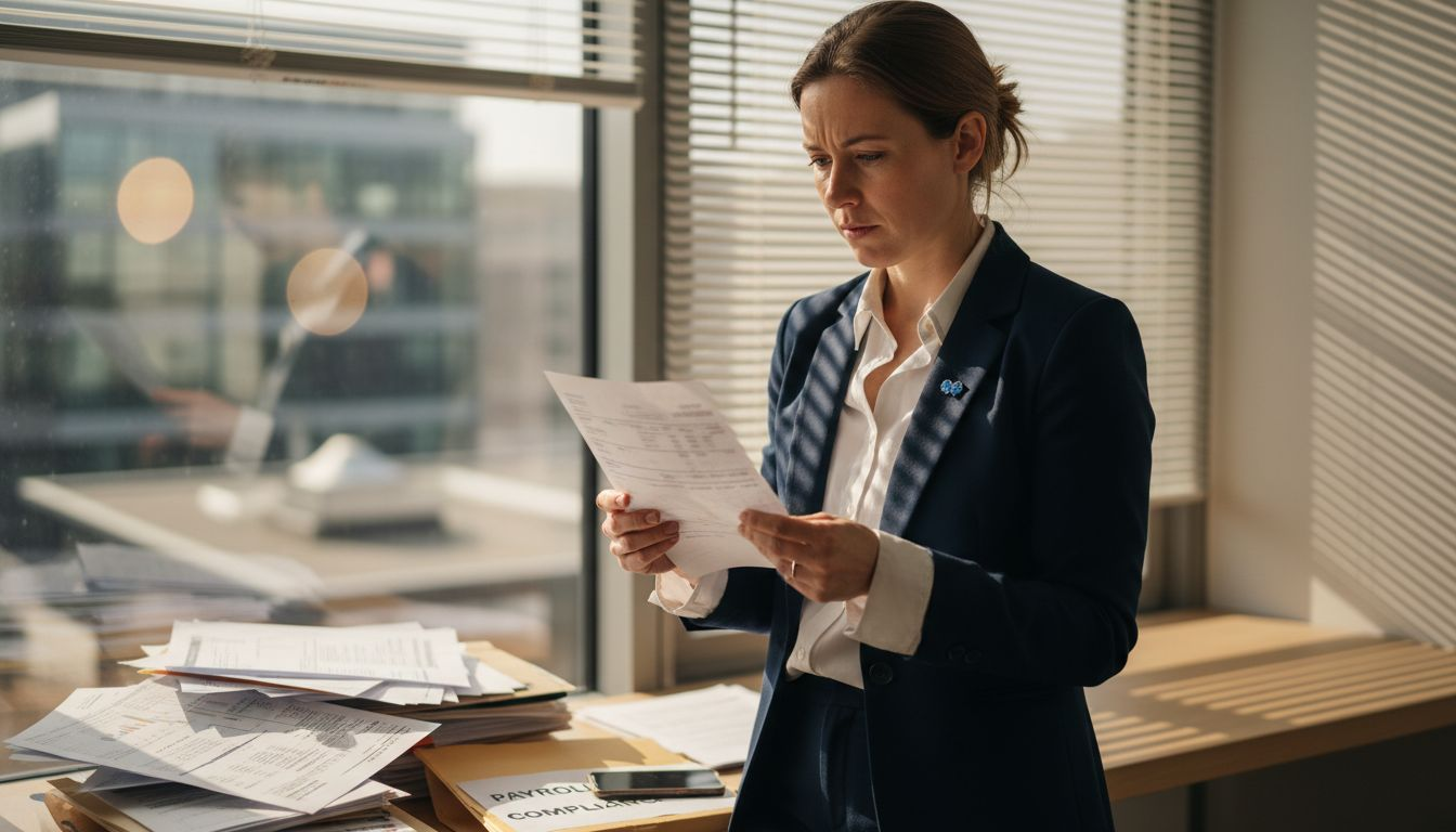 Expat employee reviewing host country payslip