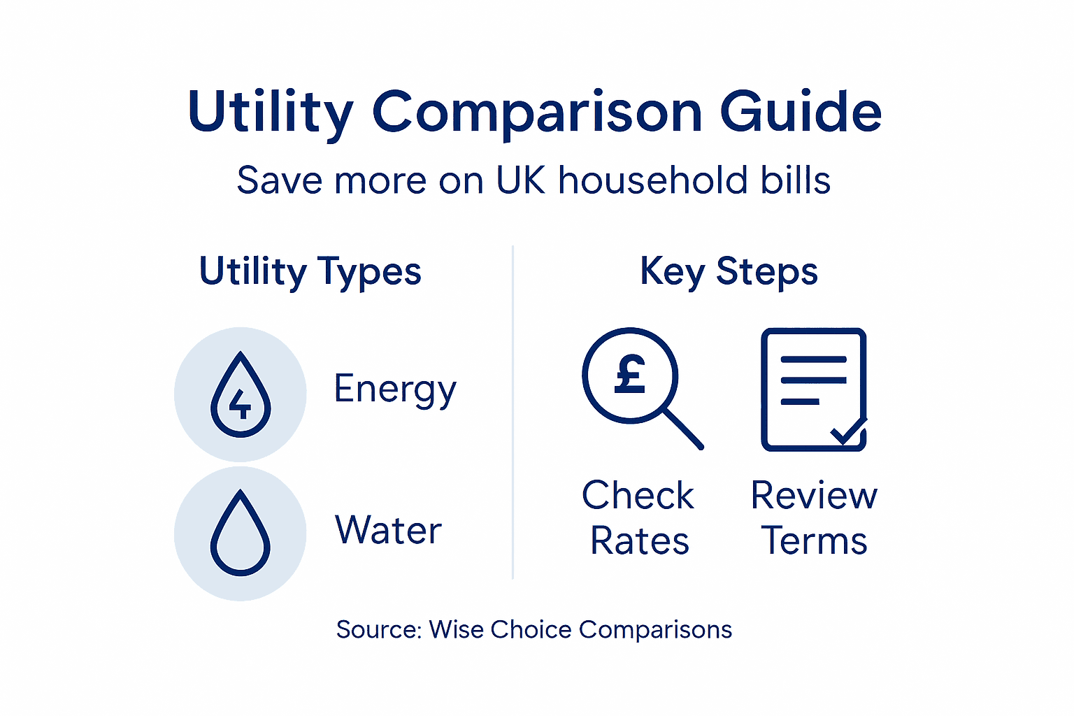 Infographic showing utility types and key steps
