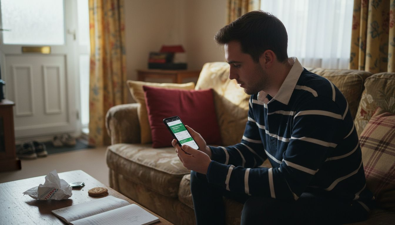 Man using comparison site for household costs
