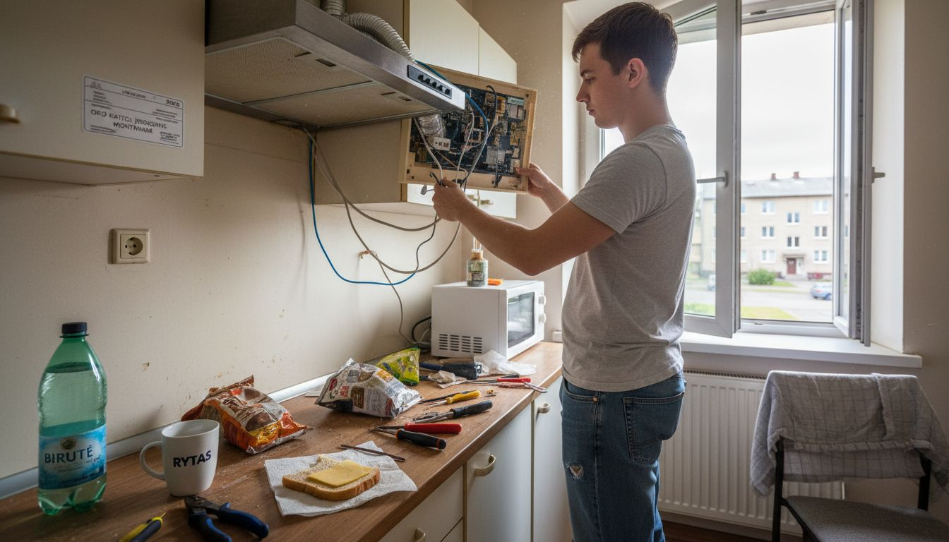 Virtuvės vėdinimo įrenginio montavimas