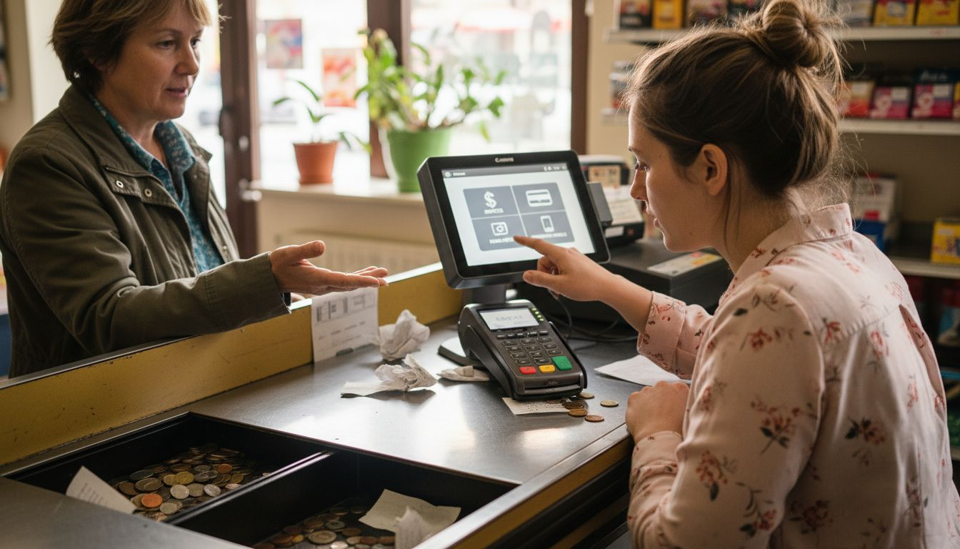 La caissière vous laisse le choix entre plusieurs modes de paiement.