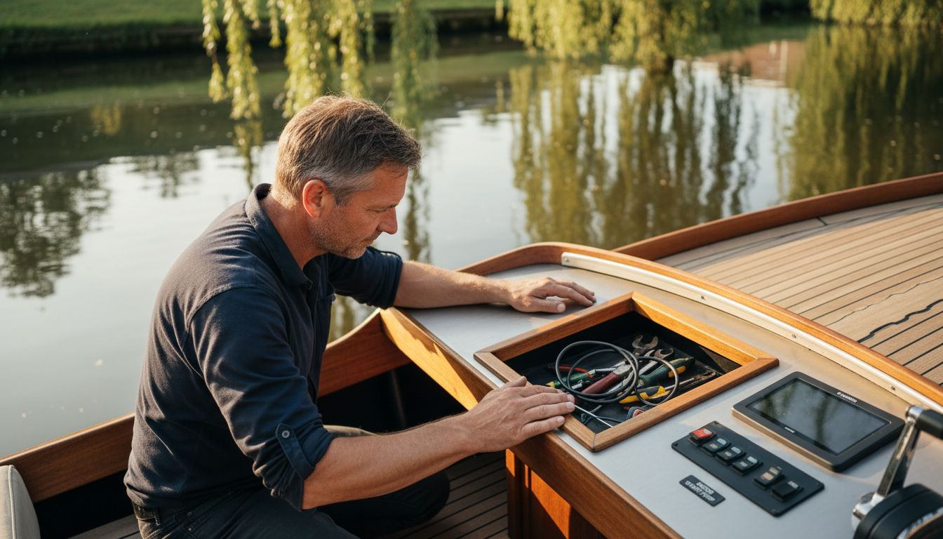 Designer beoordeelt het dashboard en het zitcomfort van de sloep