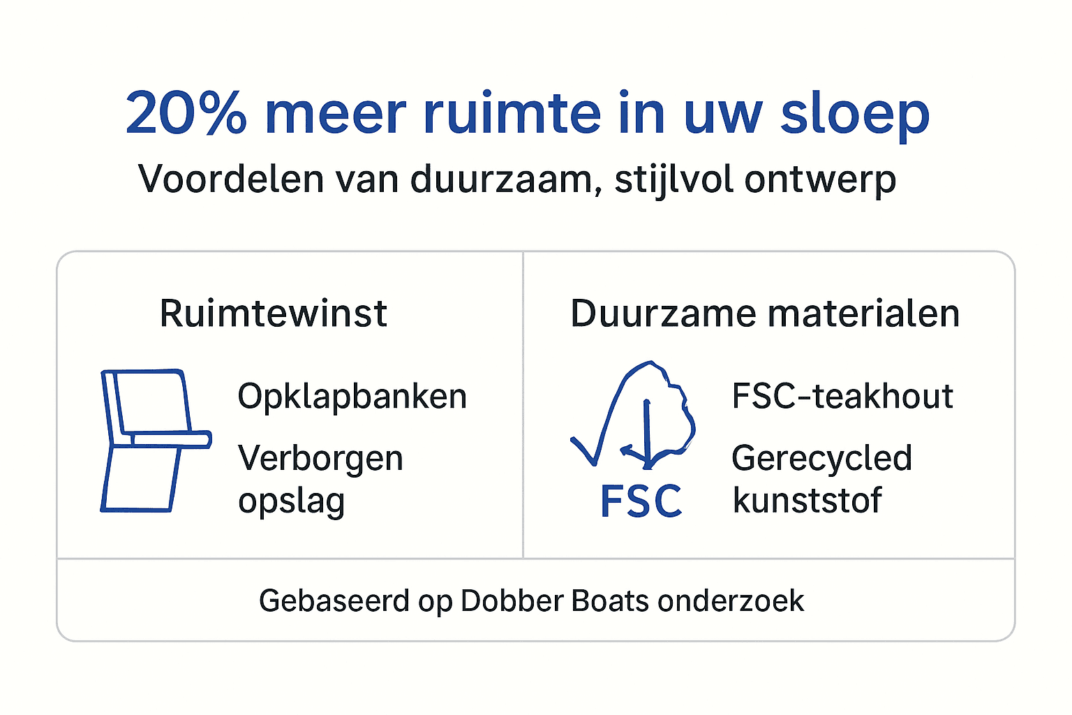Infographic: optimaal gebruik van ruimte en duurzaamheid bij luxe sloepen