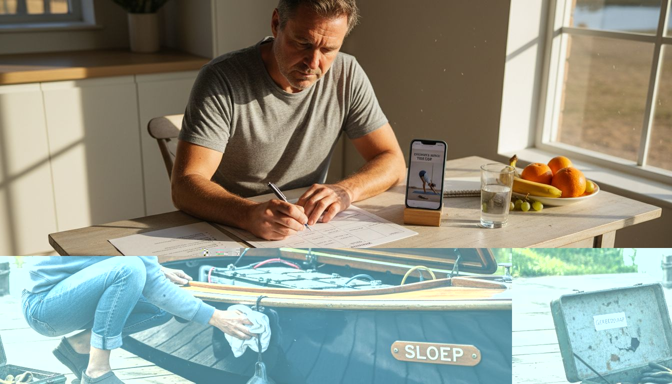 Een vrouw is haar elektrische sloep aan het schoonmaken aan de steiger.