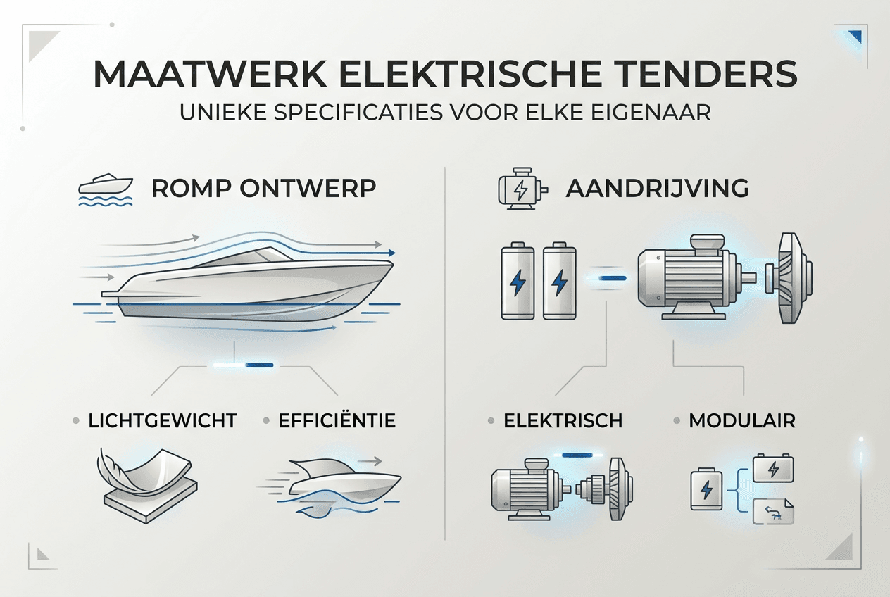 Infographic: de belangrijkste eigenschappen van een elektrische tender op maat