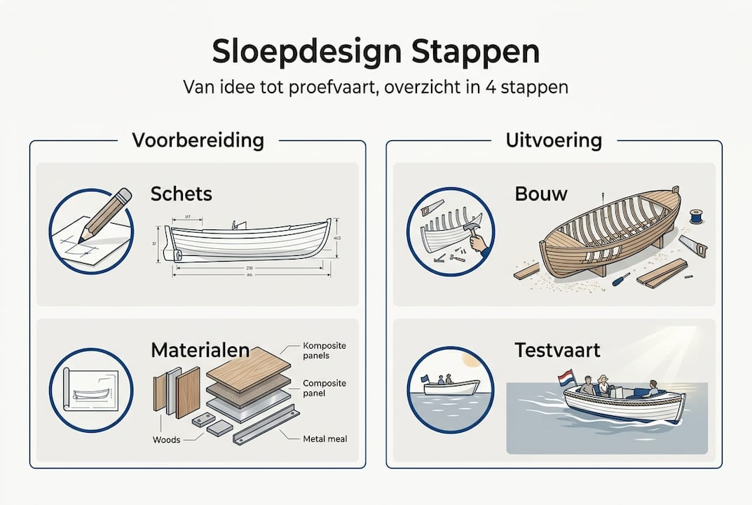 Overzichtelijke infographic: stap-voor-stap het ontwerpen van een sloep
