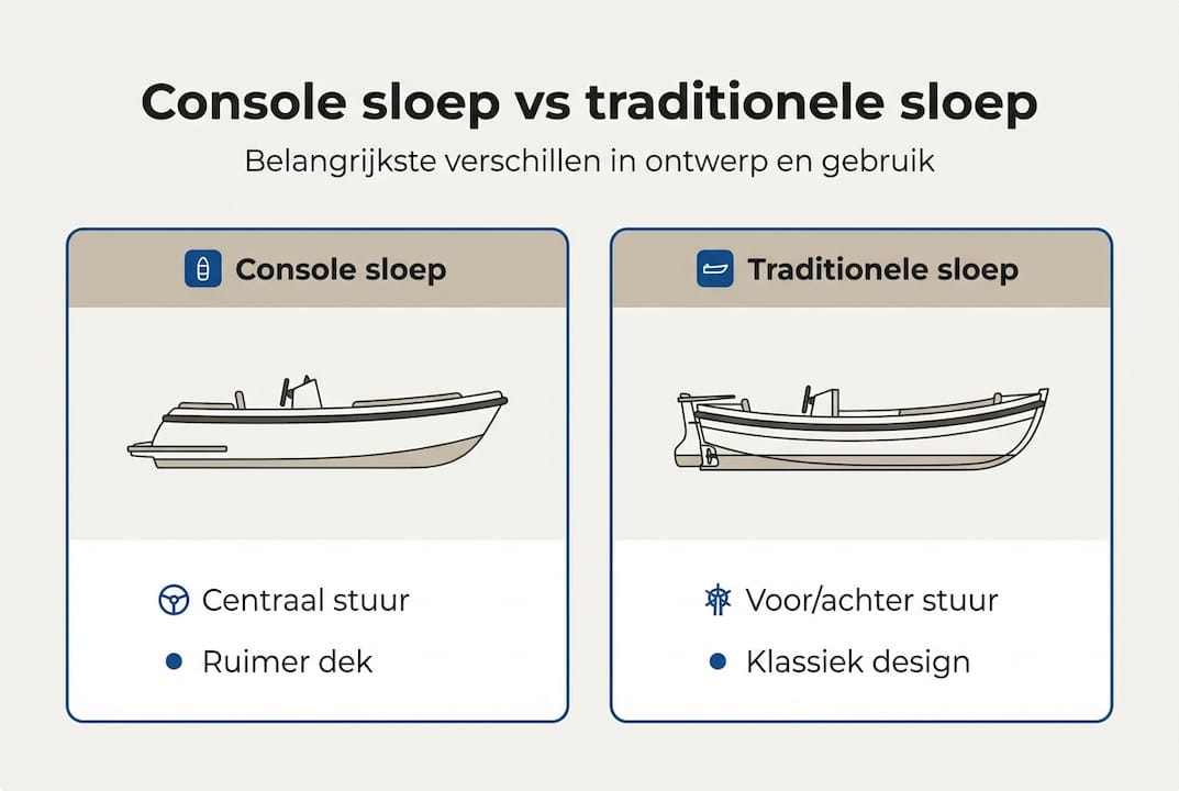 Infographic: De verschillen tussen een consoleboot en een klassieke sloep