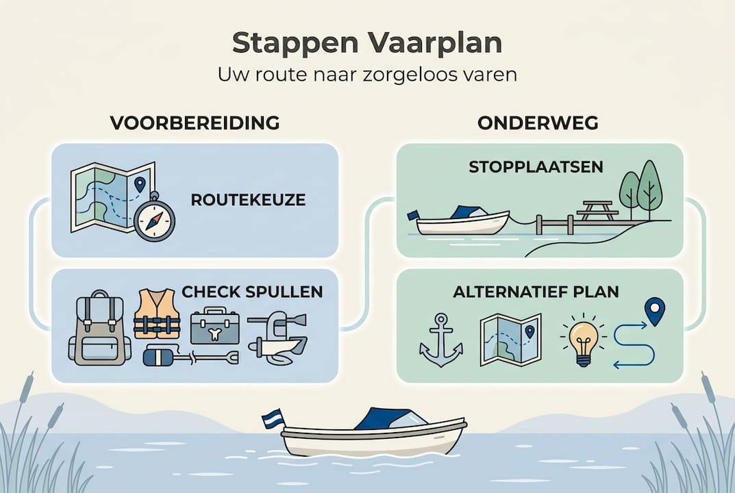 Handige infographic: zo ga je stap voor stap met een sloep het water op