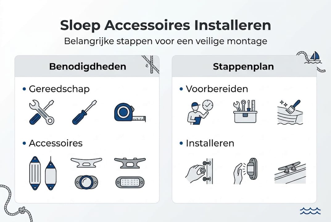 Deze infographic geeft een helder overzicht van alle stappen voor het installeren van accessoires.