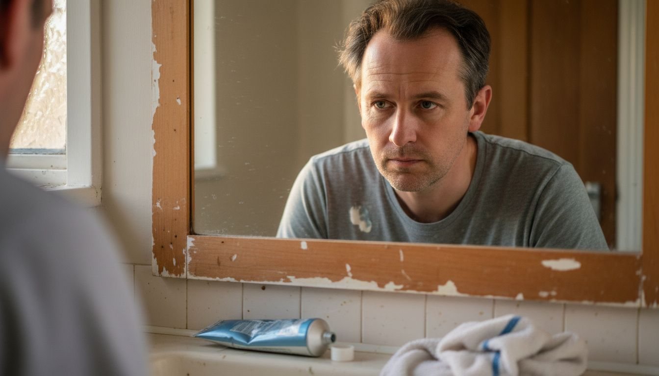 Close-up of natural, irregular hairline