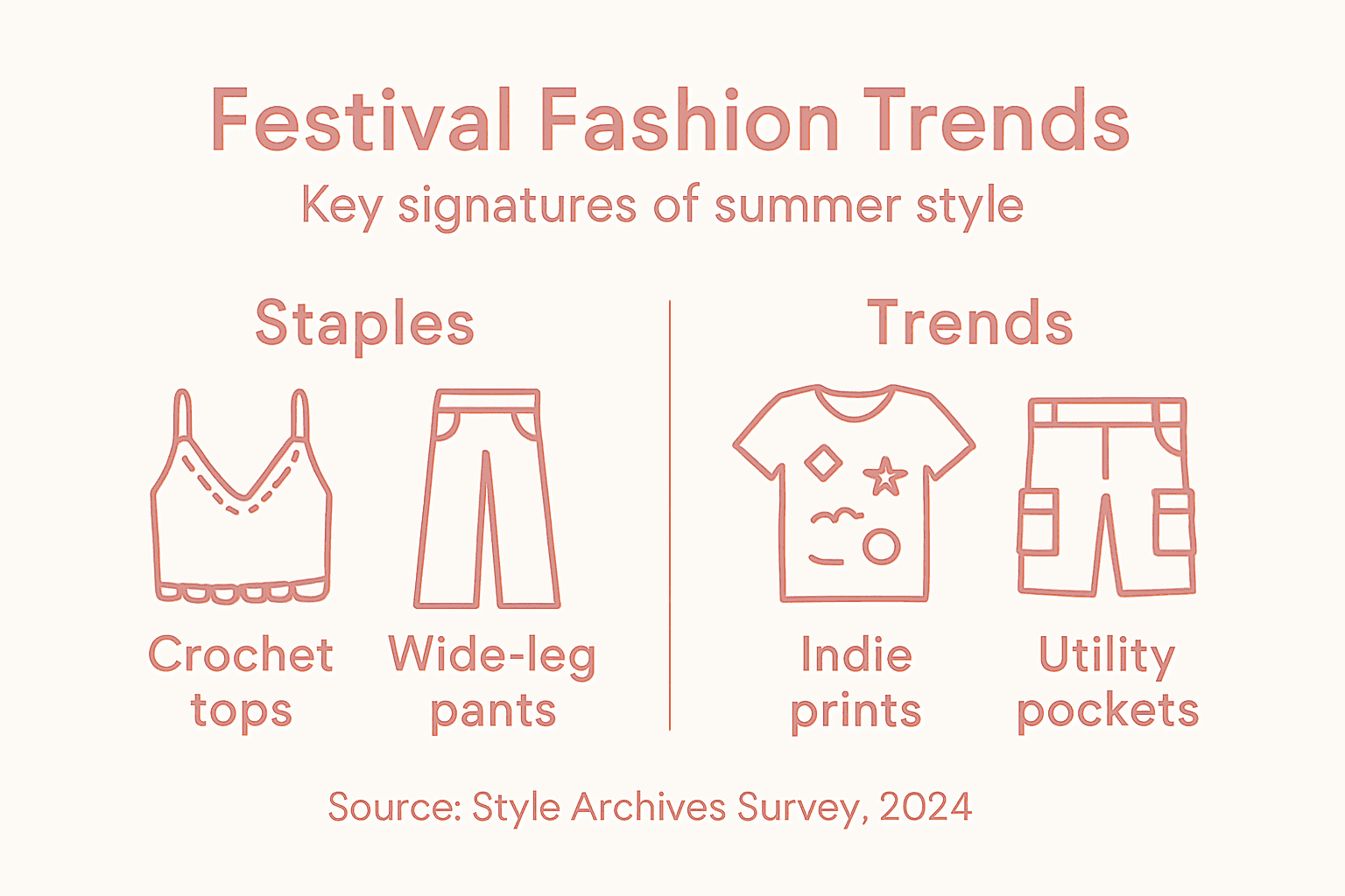 Festival Fashion: Defining Iconic Summer Style Trends 3 Infographic on summer festival fashion trends