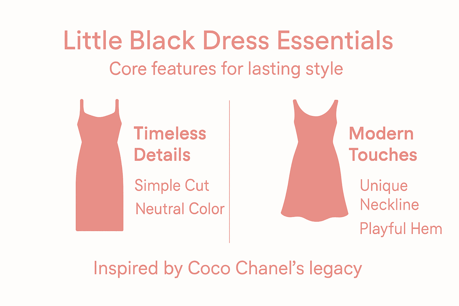 Infographic showing little black dress essentials