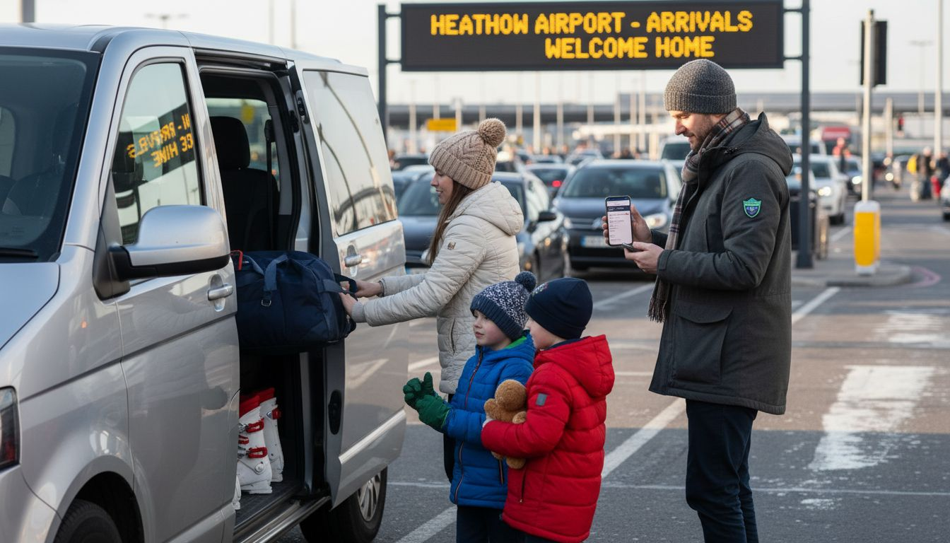 Family uses airport curbside transfer booking